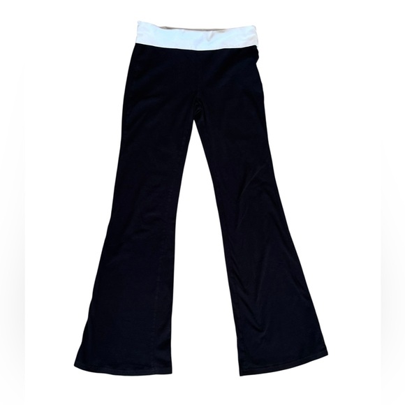 Women’s SHEIN black flare leggings with white band at waist size S - Picture 1 of 4
